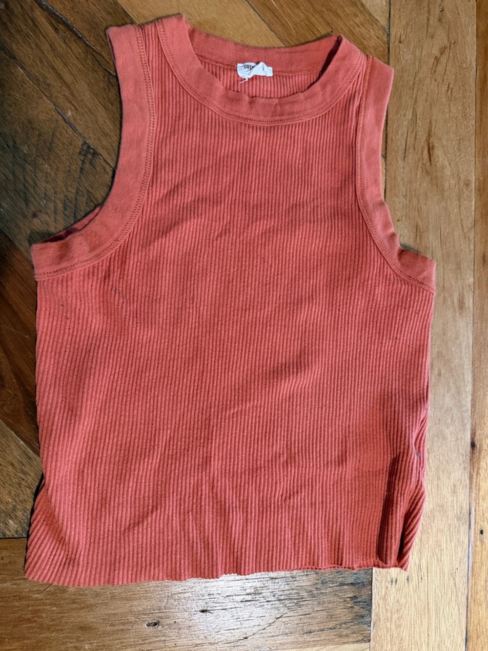 Cotton On Ribbed Tank Top - Rust Orange